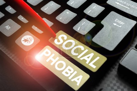 Photo for Inspiration showing sign Social Phobia, Conceptual photo overwhelming fear of social situations that are distressing - Royalty Free Image
