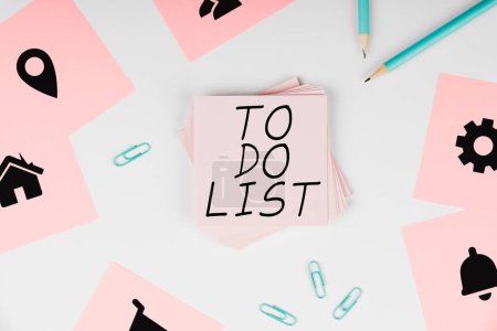 Foto de Inspiration showing sign To Do List, Business idea A structure that usually made in paper containing task of yours - Imagen libre de derechos