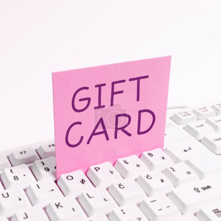 Photo for Handwriting text Gift Card, Business approach A present usually made of paper that contains your message - Royalty Free Image