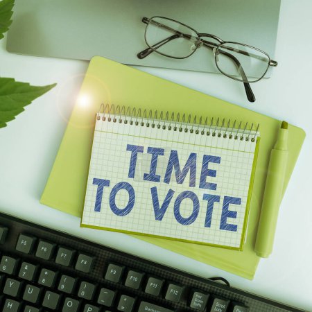Photo for Hand writing sign Time To Vote, Business overview Election ahead choose between some candidates to govern - Royalty Free Image