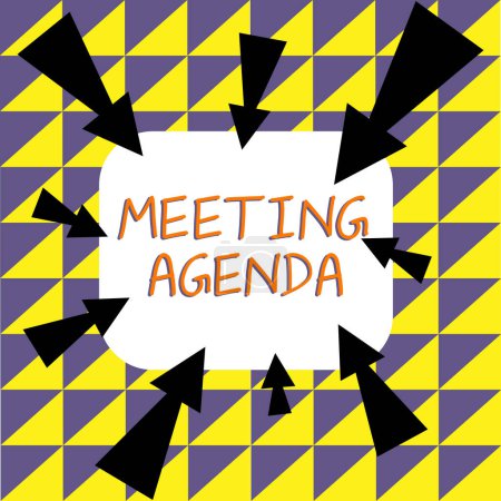 Photo for Handwriting text Meeting Agenda, Business idea An agenda sets clear expectations for what needs to a meeting - Royalty Free Image