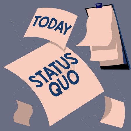Foto de Firma mostrando Status Quo, Concepto de Internet situación existente con respecto a cuestiones sociales o políticas - Imagen libre de derechos