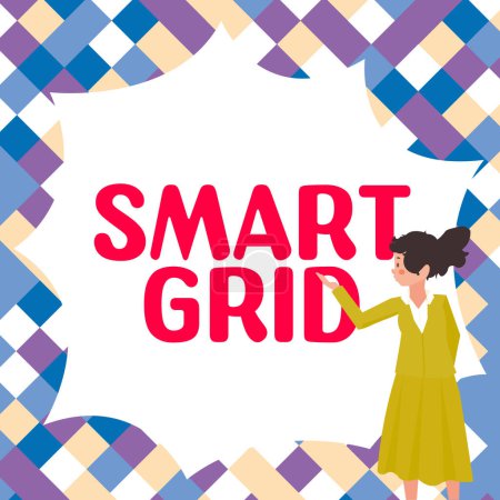 Foto de Texto de escritura a mano Smart Grid, la foto conceptual incluye medidas operativas y energéticas incluyendo contadores - Imagen libre de derechos
