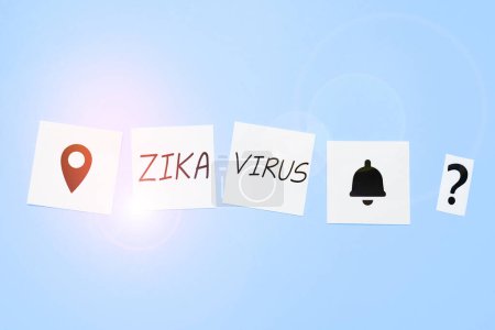 Photo for Conceptual display Zika Virus, Business idea caused by a virus transmitted primarily by Aedes mosquitoes - Royalty Free Image