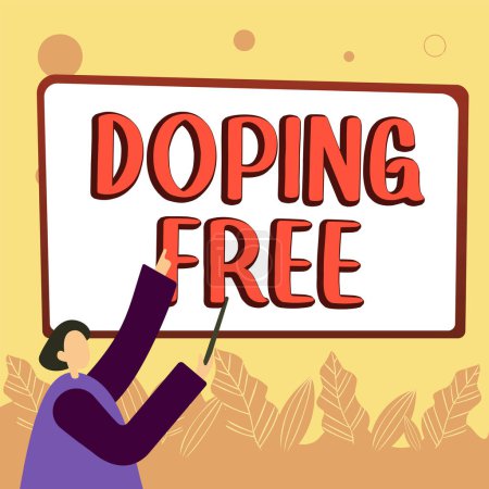 Foto de Conceptual caption Doping Free, Concept meaning proven not using any substance to illegally improve athletic - Imagen libre de derechos