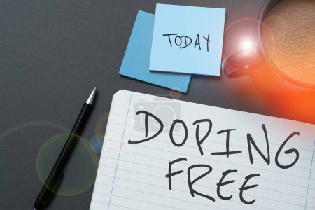 Foto de Handwriting text Doping Free, Business approach proven not using any substance to illegally improve athletic - Imagen libre de derechos