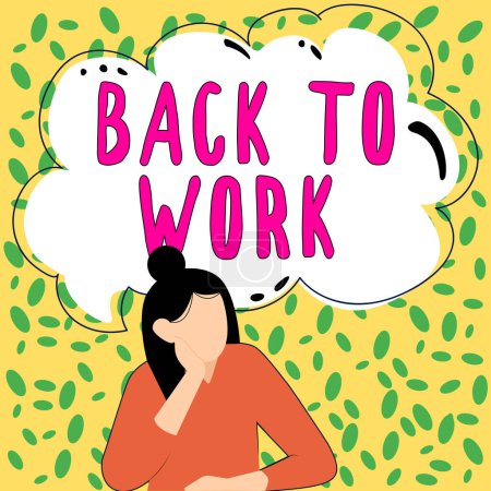 Téléchargez les photos : Text showing inspiration Back To Work, Business showcase Returning to job routine end of vacations or time off - en image libre de droit