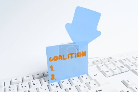 Bildunterschrift: Koalition, Wirtschaft - ein temporäres Bündnis unterschiedlicher Parteien, Personen oder Staaten für gemeinsames Handeln