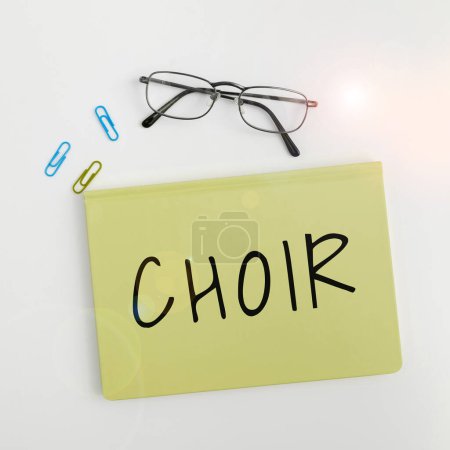 Foto de Text sign showing Choir, Business idea a group organized to perform ensemble singing - Imagen libre de derechos