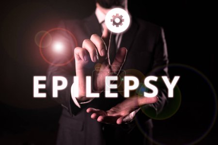 Téléchargez les photos : Conceptual display Epilepsy, Business idea Fourth most common neurological disorder Unpredictable seizures - en image libre de droit