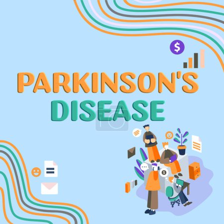Photo for Text showing inspiration Parkinsons Disease, Business approach nervous system disorder that affects movement and cognitive abilities - Royalty Free Image