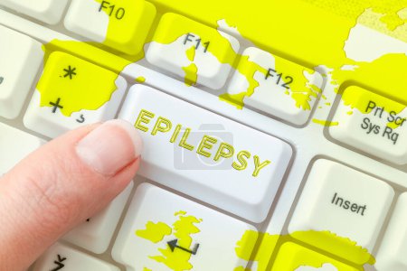 Téléchargez les photos : Handwriting text Epilepsy, Word Written on Fourth most common neurological disorder Unpredictable seizures - en image libre de droit