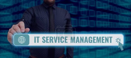 Handschriftlicher Text It Service Management, Word für den Prozess der Ausrichtung von IT-Dienstleistungen für Unternehmen