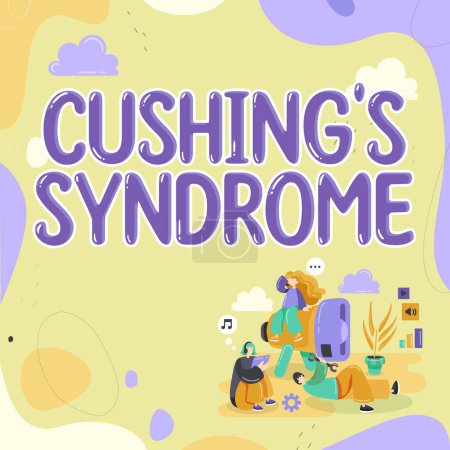 Photo for Sign displaying Cushings Syndrome, Word Written on a disorder caused by corticosteroid hormone overproduction - Royalty Free Image