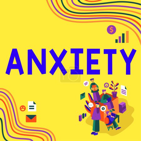 Foto de Text caption presenting Anxiety, Word for Excessive uneasiness and apprehension Panic attack syndrome - Imagen libre de derechos