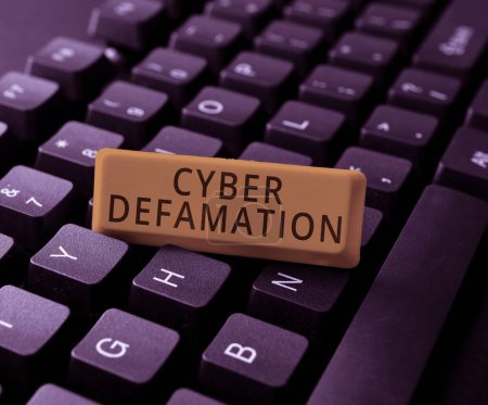 Photo for Text sign showing Cyber Defamation, Business approach slander conducted via digital media usually by Internet - Royalty Free Image