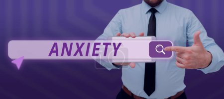 Foto de Text caption presenting Anxiety, Business concept Excessive uneasiness and apprehension Panic attack syndrome - Imagen libre de derechos