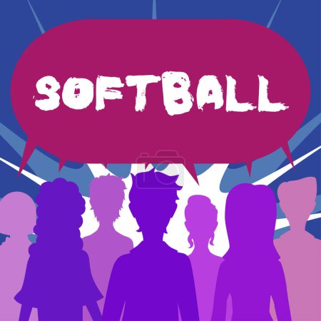 Foto de Signo de texto que muestra Softbol, enfoque de negocios un deporte similar al béisbol jugado con una pelota y bate - Imagen libre de derechos