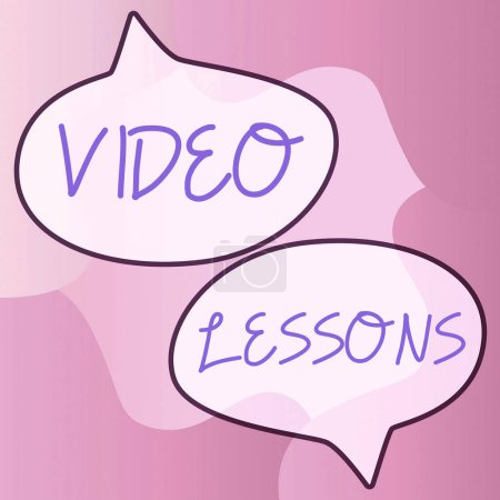 Foto de Text showing inspiration Video Lessons, Business idea Online Education material for a topic Viewing and learning - Imagen libre de derechos