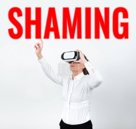 Photo for Sign displaying Shaming, Concept meaning subjecting someone to disgrace, humiliation, or disrepute by public exposure - Royalty Free Image