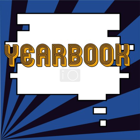 Photo for Conceptual display Yearbook, Business showcase publication compiled by graduating class as a record of the years activities - Royalty Free Image