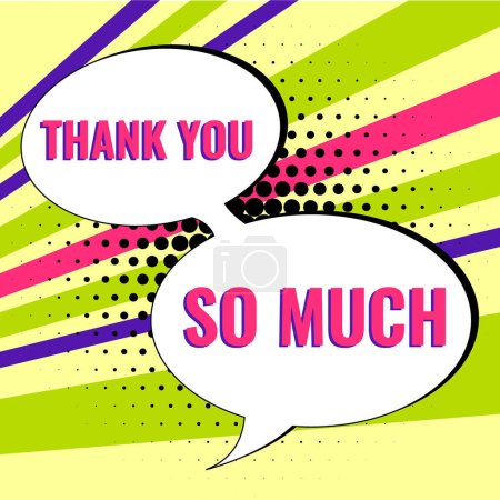 Téléchargez les photos : Sign displaying Thank You So Much, Internet Concept Expression of Gratitude Greetings of Appreciation - en image libre de droit
