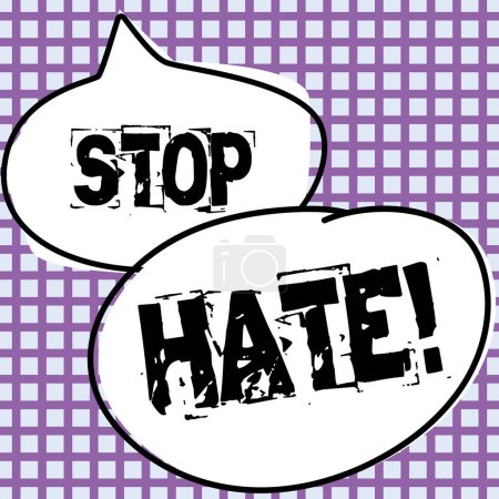 Foto de Text showing inspiration Stop Hate, Internet Concept Prevent the aggressive pressure or intimidation to others - Imagen libre de derechos