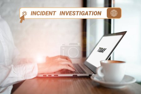 Photo for Writing displaying text Incident Investigation, Word Written on responsible for the integrity of the Incident - Royalty Free Image