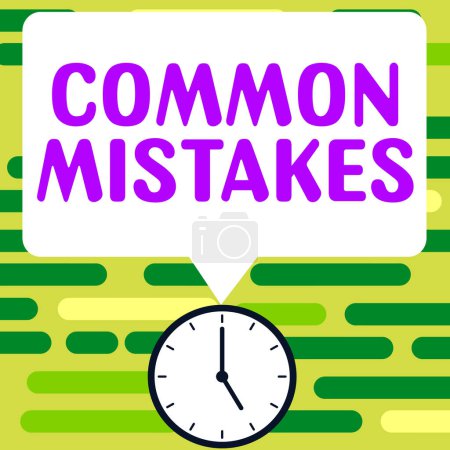 Foto de Text caption presenting Common Mistakes, Business showcase actions that are often used interchangeably with error - Imagen libre de derechos