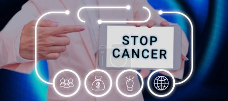 Photo pour Conceptual display Stop Cancer, Internet Concept Practice of taking active measures to cut the rate of cancer - image libre de droit