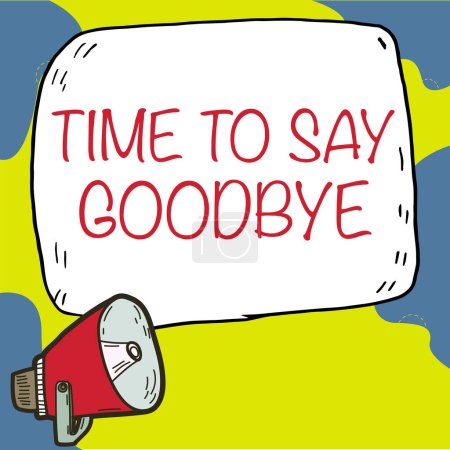 Foto de Texto que muestra inspiración Hora de decir adiós, Palabra de despedida Hasta que nos volvamos a ver - Imagen libre de derechos