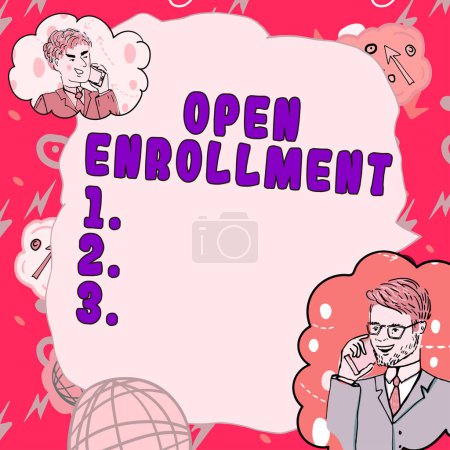 Photo for Handwriting text Open Enrollment, Business showcase The yearly period when people can enroll an insurance - Royalty Free Image