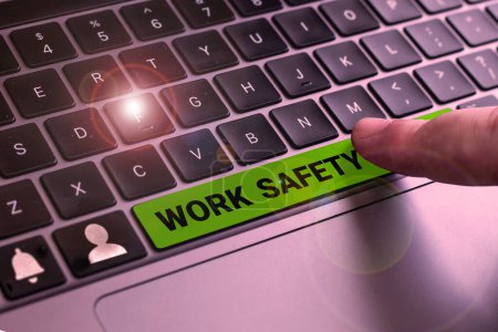 Foto de Writing displaying text Work Safety, Internet Concept Policies and control in place according to government standard - Imagen libre de derechos
