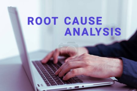 Photo for Text sign showing Root Cause Analysis, Concept meaning Method of Problem Solving Identify Fault or Problem - Royalty Free Image