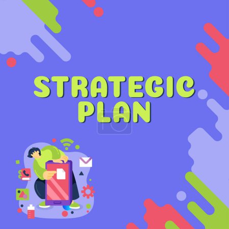 Téléchargez les photos : Légende conceptuelle Plan stratégique, concept d'entreprise Processus de définition de la stratégie et de prise de décisions - en image libre de droit