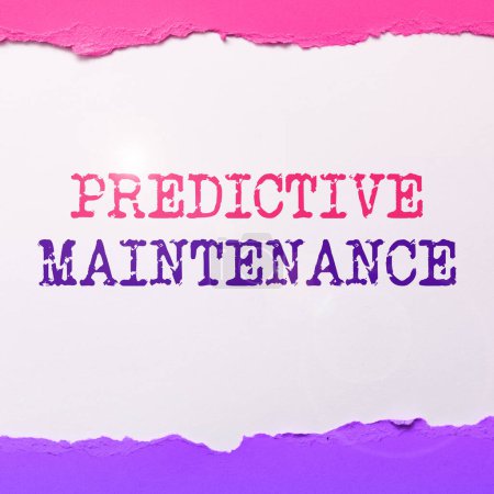 Foto de Text caption presenting Predictive Maintenance, Word Written on Predict when Equipment Failure condition might occur - Imagen libre de derechos