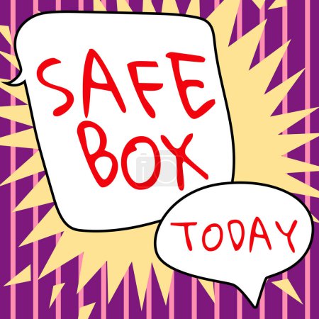 Téléchargez les photos : Text sign showing Safe Box, Business showcase A small structure where you can keep important or valuable things - en image libre de droit