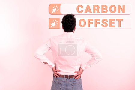 Photo for Inspiration showing sign Carbon Offset, Business approach Reduction in emissions of carbon dioxide or other gases - Royalty Free Image