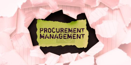 Foto de Text caption presenting Procurement Management, Business idea buying Goods and Services from External Sources - Imagen libre de derechos