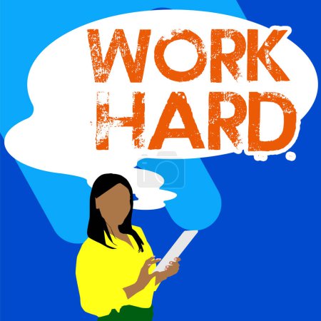 Foto de Inspiration showing sign Work Hard, Business showcase Laboring that puts effort into doing and completing tasks - Imagen libre de derechos