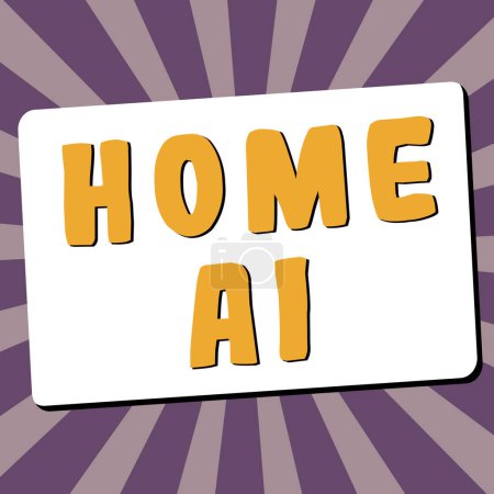 Photo for Text sign showing Home Ai, Conceptual photo home solution that enables automating the bulk of electronic - Royalty Free Image
