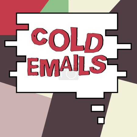 Foto de Inspiration showing sign Cold Emails, Business approach unsolicited email sent to a receiver without prior contact - Imagen libre de derechos