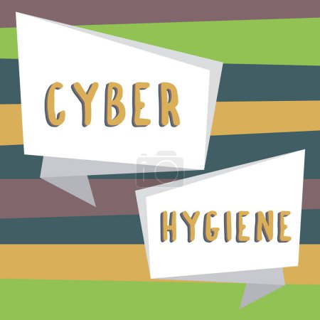 Téléchargez les photos : Inspiration showing sign Cyber Hygiene, Concept meaning steps that computer users take to improve their cyber security - en image libre de droit