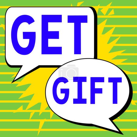 Foto de Text caption presenting Get Gift, Business concept something that you give without getting anything in return - Imagen libre de derechos