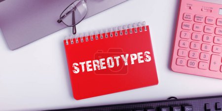 Photo for Hand writing sign Stereotypes, Business showcase any thought widely adopted by specific types individuals - Royalty Free Image
