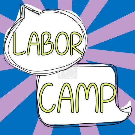Foto de Inspiración mostrando signo Labor Camp, idea de negocio una colonia penal donde se realiza el trabajo forzado - Imagen libre de derechos