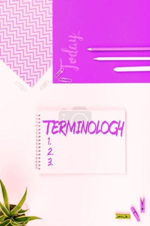 Foto de Conceptual display Terminology, Word for Terms used with particular technical application in studies - Imagen libre de derechos
