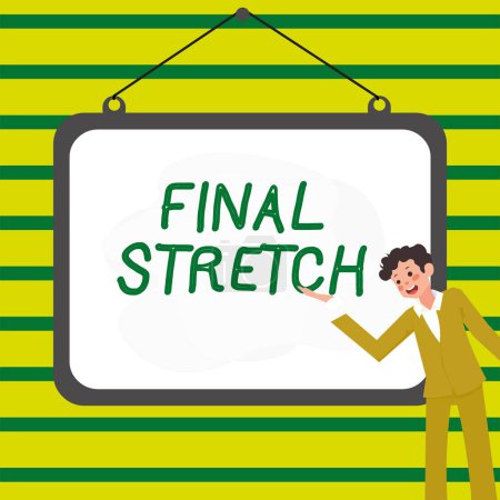 Foto de Escribiendo mostrando texto Final Stretch, escaparate de negocios Última pierna Final Ronda Final Stage Finale Year ender - Imagen libre de derechos