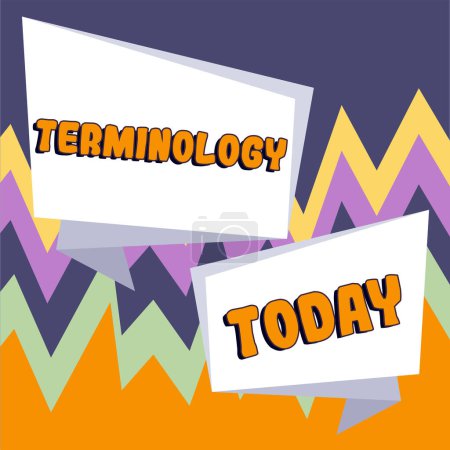 Foto de Conceptual display Terminology, Word Written on Terms used with particular technical application in studies - Imagen libre de derechos