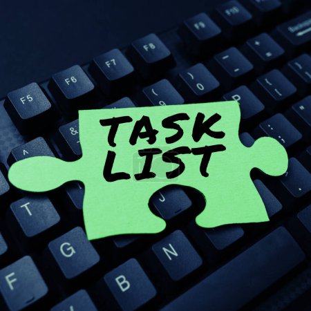 Foto de Handwriting text Task List, Business idea Planification reminder group of activities that have to be done - Imagen libre de derechos